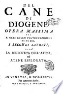 Del cane di Diogene, opera massima del P. Francesco Fulvio Frugoni minimo, i ... - Francesco Fulvio Frugoni - Google Sách
